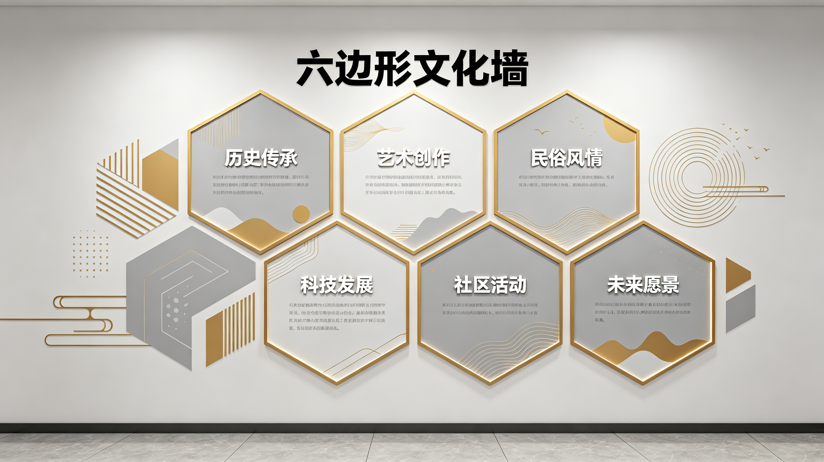 镇沅企业文化墙 | 六边形信息美学